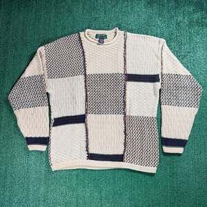 Vintage Colours by Alexander Julian Patchwork Knit Sweater Size Large